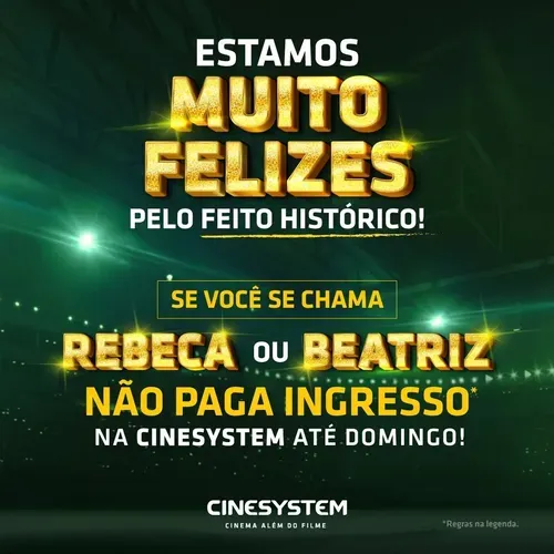 [Regional] Rede Cinesystem Cinemas - Ingresso Grtis Para Rebeca E Beatriz